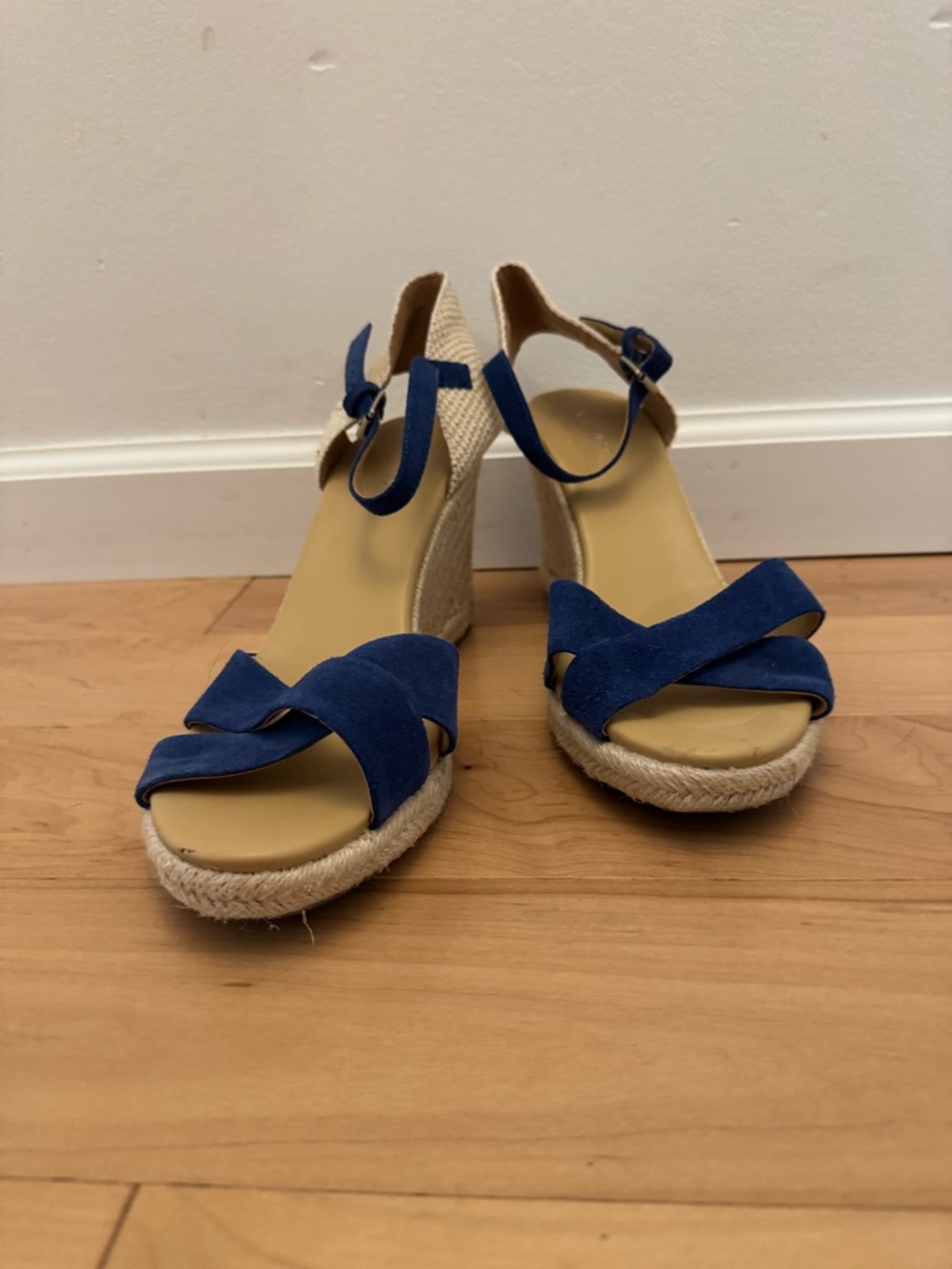 Nine West Royal Blue Espadrille Wedge Sandals